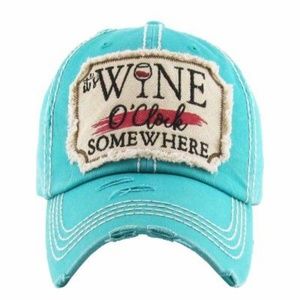 "IT'S WINE O'CLOCK SOMEWHERE" Washed Vintage Ball